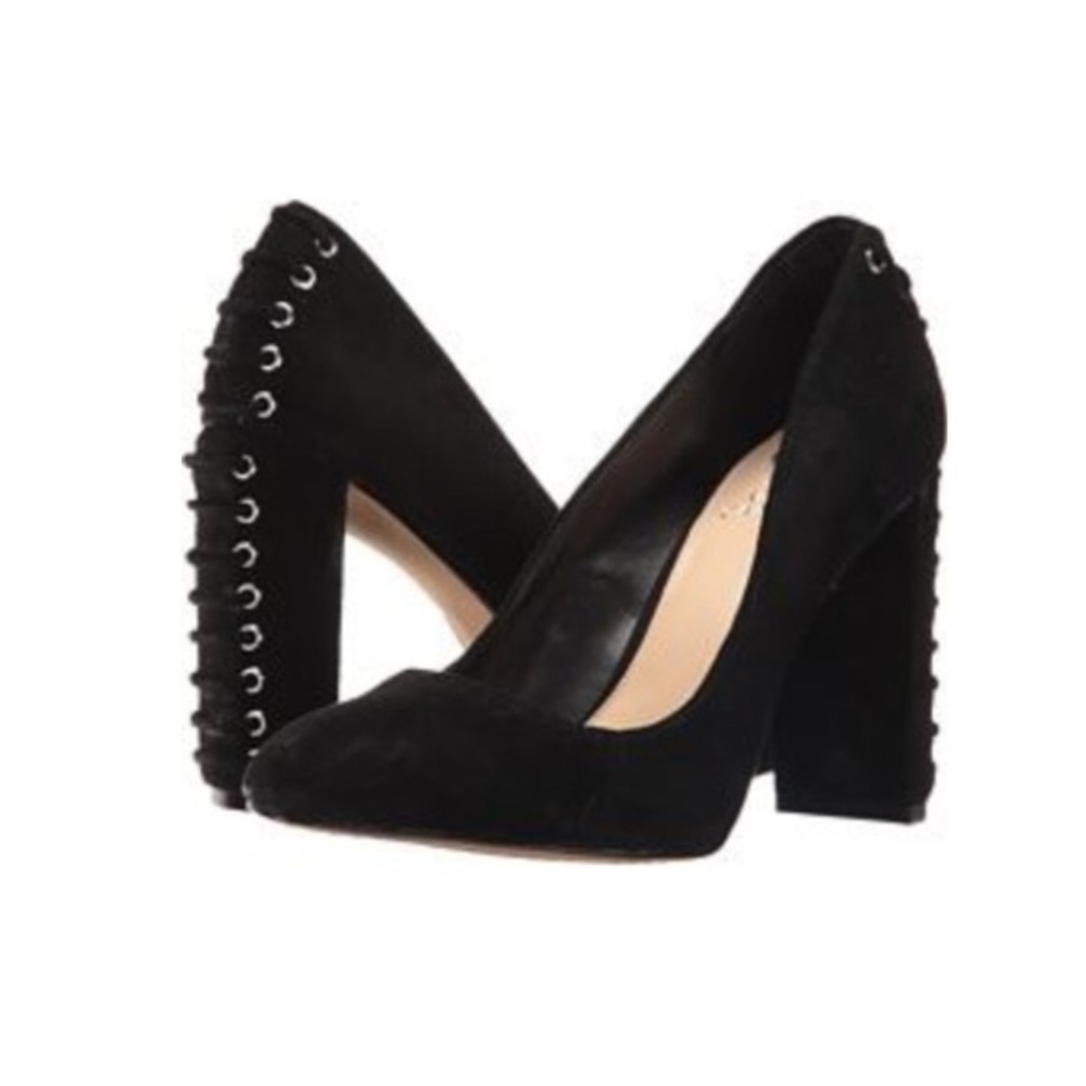 Vince Camuto EUC Suede Pumps with Lace-Up Detail